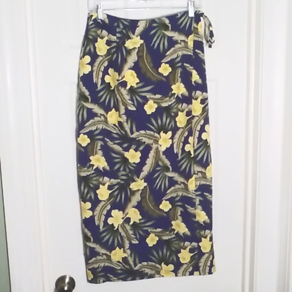 maxi skirt Silk True Wrap tropical Pearl Head Bay 4 Petite